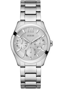 Multifunktionsuhr Guess "ZOE", silber (silberfarben), Armbanduhren, Damen, Multifunktionsuhr, Quarzuhr, Armbanduhr, Damenuhr, Datum, 12/24-Std.-Anzeige