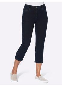 3/4-Jeans Casual Looks, Damen, Gr. 46, Normalgr&ouml;&szlig;en, blau (dunkelblau, denim), 81% Baumwolle, 17% Polyester, 2% Elasthan, unifarben, 3/4-L&auml;nge, Jeans 3/4-Jeans