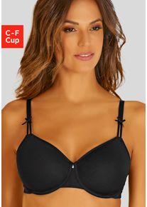 Minimizer-BH Lascana, Damen, Gr. 70, Cup D, schwarz, Microtouch, Obermaterial: 82% Polyamid (TACTEL), 18% Elasthan (LYCRA), BHs Minimizer-BH, mit nahtlos vorgeformten Spacer-Schalen, Basic Dessous