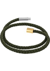 Armband Calvin Klein "INDUSTRIAL FACETS", bunt (edelstahlfarben, gelbgoldfarben, gr&uuml;n), Armb&auml;nder, Herren, 19,5cm, Edelstahl Leder, Edelstahl, Leder, Armband