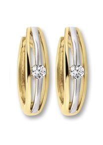 Paar Creolen ONE ELEMENT "Zirkonia Ohrringe Creolen aus 333 Gelbgold", gold, Ohrringe, Damen, Gelbgold 333, Paar Creolen