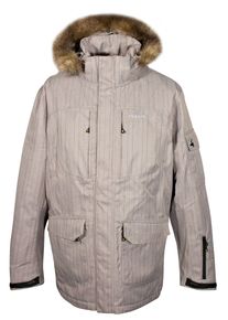 Funktionsparka DEPROC Active "CRANBROOK MEN", Herren, Gr. S (48), beige (hellgrau), 100% Polyester, mit Gummizug,mit verstellbarem Klettverschluss, Jacken Funktionsparka, auch in Gro&szlig;en Gr&ouml;&szlig;en erh&auml;ltlich