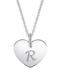 Kettenanh&auml;nger ONE ELEMENT "Herz mit Gravur R Buchstaben Anh&auml;nger aus 333 Wei&szlig;gold", silber, Schmuckanh&auml;nger, Damen, Wei&szlig;gold 333, Kettenanh&auml;nger