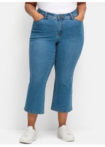 7/8-Jeans sheego, Damen, Gr. 46, Normalgr&ouml;&szlig;en, blau (blau denim), 99% Baumwolle, 1% Elasthan, unifarben, 7/8-L&auml;nge, Jeans 7/8-Jeans