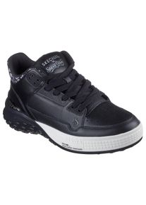 Sneaker Skechers "SIZZLE-SNOOP SIZZLE BUCKETS", Herren, Gr. 42, schwarz-wei&szlig; (schwarz, wei&szlig;), Leder, Schuhe Sneaker, Schn&uuml;rschuh, Freizeitschuh, MidCut mit Air-Cooled Memory Foam