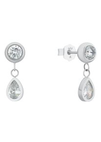Paar Ohrstecker Amor "2034448", silber (edelstahlfarben, wei&szlig;, kristallwei&szlig;), Ohrringe, Damen, Edelstahl, Paar Ohrstecker, mit Zirkonia (synth.)
