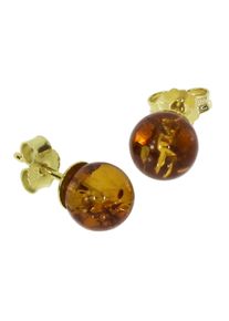 Paar Ohrstecker OSTSEE-SCHMUCK "- Kugel 8 mm - Gold 333/000 - Bernstein" Gr. 8, gold (gold 333, goldfarben, gelb), Ohrringe, Damen, Gelbgold 333, Paar Ohrstecker