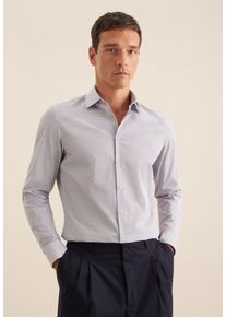 Businesshemd Seidensticker "Slim", Herren, Gr. L (41), normale &Auml;rmell&auml;ngen, beige (sand), 100% Baumwolle, bedruckt, slim fit, 2-Knopf-Manschette, Hemden Businesshemd, Slim 1/1 Kentkragen Druck