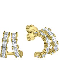 Paar Ohrstecker Firetti "Schmuck Geschenk, Ohrringe, Silber 925", gold (gelbgoldfarben, kristallwei&szlig;, kristallwei&szlig;), Ohrringe, Damen, 11mm, Silber 925 (Sterlingsilber), Paar Ohrstecker, mit Zirkonia (synth.)
