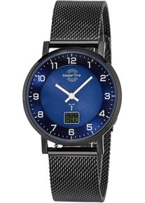 Funkuhr MASTER TIME "Advanced", schwarz (schwarz, dunkelblau), Armbanduhren, Damen, Funkuhr, Armbanduhr, Quarzuhr, Damenuhr, Datum
