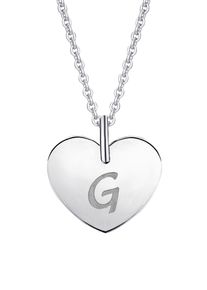 Kettenanh&auml;nger ONE ELEMENT "Herz mit Gravur G Buchstaben Anh&auml;nger aus 333 Wei&szlig;gold", silber, Schmuckanh&auml;nger, Damen, Wei&szlig;gold 333, Kettenanh&auml;nger