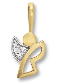 Kettenanh&auml;nger ONE ELEMENT "Zirkonia Engel Anh&auml;nger aus 333 Gelbgold", gold, Schmuckanh&auml;nger, Damen, Gelbgold 333, Kettenanh&auml;nger