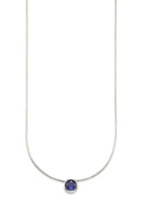 Kette mit Anh&auml;nger Bruno Banani "Schmuck Geschenk Silber 925 Halsschmuck Halskette Schlangenkette Stein", bunt (silberfarben, blau), Halsketten, Damen, Silber 925 (Sterlingsilber), L: 45, Kette mit Anh&auml;nger, mit Zirkonia (synth.), Korund (synth.) oder Spinell (synth.)