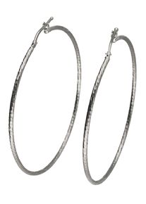 Paar Creolen Firetti "Schmuck Geschenk Silber 925 Ohrschmuck diamantiert" Gr. 50, silber (silberfarben), Ohrringe, Damen, 50, Silber 925 (Sterlingsilber), Paar Creolen