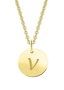 Kettenanh&auml;nger ONE ELEMENT "Buchstabe V Buchstaben Anh&auml;nger aus 333 Gelbgold &Oslash; 11,0 mm", gold, Schmuckanh&auml;nger, Damen, Gelbgold 333, Kettenanh&auml;nger