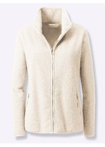 Fleecejacke Casual Looks, Damen, Gr. 40, beige (champagner), 100% Polyester, unifarben, Jacken Fleecejacke