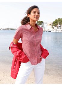 Hemdbluse Casual Looks, Damen, Gr. 40, erdbeere, wei&szlig;, gemustert, 50% Baumwolle, 50% Polyester, gemustert, mehrfarbig, Blusen Hemdbluse