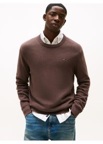 Rundhalspullover Tommy Jeans, Herren, Gr. S, schwarz walnut, Sweatware, Obermaterial: 100% Baumwolle, slim fit normal, Rundhals, eingesetzt Rippstrickb&uuml;ndchen, Pullover Rundhalspullover, Slim fit mit Rundhalsausschnitt