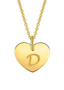 Kettenanh&auml;nger ONE ELEMENT "Herz mit Gravur D Buchstaben Anh&auml;nger aus 333 Gelbgold", gold, Schmuckanh&auml;nger, Damen, Gelbgold 333, Kettenanh&auml;nger