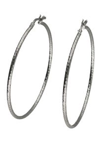 Paar Creolen Firetti "Schmuck Geschenk Silber 925 Ohrschmuck diamantiert" Gr. 40, silber (silberfarben), Ohrringe, Damen, 40, Silber 925 (Sterlingsilber), Paar Creolen