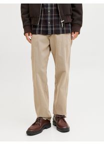 Jack & Jones Chinohose JACK & JONES "JPSTKANE HANK CHINO BF", Herren, Gr. 30, L&auml;nge 34, crockery, Web, Obermaterial: 73% Baumwolle, 24% Polyester, 3% Elasthan, unifarben, relaxed fit kn&ouml;chellang, Hosen Chinohose