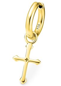 Single-Creole Bruno Banani "Schmuck Geschenk Silber 925 Ohrschmuck Ohrring Kreuz", gold (gelbgoldfarben), Ohrringe, Damen, 2,1mm, Silber 925 (Sterlingsilber), Single-Creole, Einh&auml;nger abnehmbar