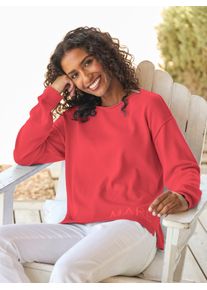 Strickpullover Heine "Pullover", Damen, Gr. 44, pink (grapefruit), 100% Baumwolle, gemustert, mehrfarbig, Pullover Strickpullover