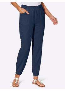 Schlupfhose Classic Basics, Damen, Gr. 46, Normalgr&ouml;&szlig;en, dunkelblau, 100% Baumwolle, unifarben, Hosen Schlupfhose