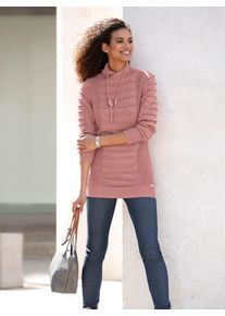 Longpullover Casual Looks "Longpullover", Damen, Gr. 46, rot (rosenholz), 50% Baumwolle, 50% Polyacryl, unifarben, Pullover Longpullover