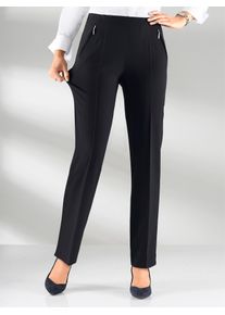 Schlupfhose Adelina, Damen, Gr. 46, Normalgr&ouml;&szlig;en, schwarz, 88% Polyester, 12% Elasthan, unifarben, lang, Hosen Schlupfhose