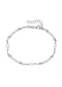 Armband Firetti "Schmuck Geschenk Silber 925 Armschmuck Armkette zweireihig Kugeln", silberfarben, wei&szlig;, Armb&auml;nder, Damen, 20cm, Perlen Silber 925 (Sterlingsilber), Perlen, Silber 925 (Sterlingsilber), Armband, mit S&uuml;&szlig;wasserzuchtperle