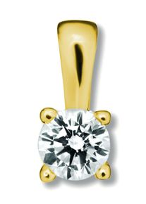 Kettenanh&auml;nger ONE ELEMENT "0.2 ct Diamant Brillant Anh&auml;nger aus 585 Gelbgold", gold, Schmuckanh&auml;nger, Damen, 0,2 SI = kleine Einschl&uuml;sse mit Brillant, Gelbgold 585, Kettenanh&auml;nger