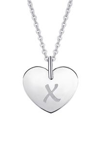 Kettenanh&auml;nger ONE ELEMENT "Herz mit Gravur X Buchstaben Anh&auml;nger aus 333 Wei&szlig;gold", silber, Schmuckanh&auml;nger, Damen, Wei&szlig;gold 333, Kettenanh&auml;nger