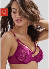 B&uuml;gel-BH JETTE, Damen, Gr. 75, Cup D, pink (fuchsia), Spitze, Obermaterial: 90% Polyamid, 10% Elasthan, BHs B&uuml;gel-BH, mit aufregenden Ring- und B&auml;nderdetails, sexy Dessous, Reizw&auml;sche