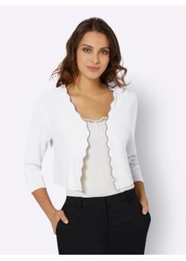Bolero Lady, Damen, Gr. 48, beige (ecru), 55% Baumwolle, 45% Viskose, unifarben, Strickjacken Bolero
