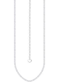 Kette ohne Anh&auml;nger Thomas Sabo "Kette in Tenniskettengliederung mit Steinen" Gr. 42, bunt (silberfarben, wei&szlig;), Halsketten, Damen, 42, Silber 925 (recycelt), Kette ohne Anh&auml;nger, mit Zirkonia (synth.)