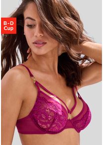 B&uuml;gel-BH JETTE, Damen, Gr. 70, Cup D, pink (fuchsia), Spitze, Obermaterial: 90% Polyamid, 10% Elasthan, BHs B&uuml;gel-BH, mit aufregenden Ring- und B&auml;nderdetails, sexy Dessous, Reizw&auml;sche