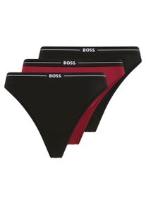String BOSS "3P THONG", Damen, Gr. XXL, 3 Stk., open miscellaneous 966, Jersey, Obermaterial: 90% Baumwolle, 10% Elasthan, k&ouml;rpernah, Unterhosen String, mit BOSS Logobund