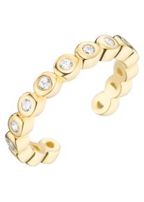 Ohrklemme Firetti "Schmuck Geschenk Silber 925 Ear Cuff", gold (gelbgoldfarben, kristallwei&szlig;, kristallwei&szlig;), Ohrringe, Damen, Silber 925 (Sterlingsilber), Ohrklemme, mit Zirkonia (synth.)