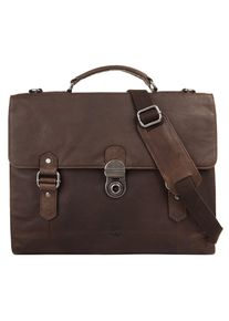 Aktentasche Bodenschatz, Gr. B/H/T: 36cm x 32cm x 9cm onesize, braun, Leder, Strukturmuster, Taschen Aktentasche, echt Leder