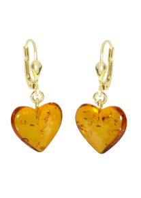 Paar Ohrh&auml;nger OSTSEE-SCHMUCK "- Herz 14 mm - Gold 333/000 - Bernstein" Gr. 30, gold (gold 333, goldfarben, gelb), Ohrringe, Damen, Gelbgold 333, Paar Ohrh&auml;nger