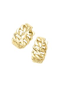 Paar Creolen Luigi Merano "Klappcreolen in Panzerketten-Optik, Gold 375", gold, Ohrringe, Damen, Gelbgold 375, Paar Creolen