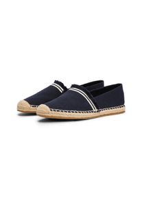 Espadrille Tommy Hilfiger "FRINGE CANVAS CLOSED ESPADRILLE", Damen, Gr. 41, blau (dunkelblau), Textil, Schuhe Espadrille, Halbschuh, Schlupfschuh, Sommerschuh mit ausgefransten Rand