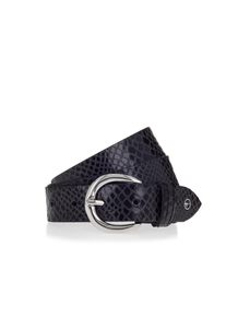 Lederg&uuml;rtel Tamaris, Damen, Gr. 110, schwarz, Rindsleder, G&uuml;rtel Lederg&uuml;rtel, Schlangenmuster-Optik