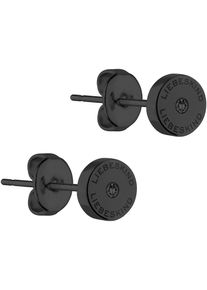 Paar Ohrstecker Liebeskind Berlin "Schmuck Geschenk Edelstahl Ohrringe Kreis", schwarz (schwarz, schwarz), Ohrringe, Damen, 7mm, Edelstahl, Paar Ohrstecker, mit Zirkonia (synth.)