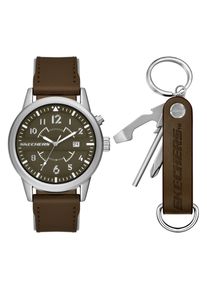 Quarzuhr Skechers "SETS", braun, Armbanduhren, Herren, Quarzuhr, Armbanduhr, Herrenuhr, Ideal auch als Geschenk, analog, Tag