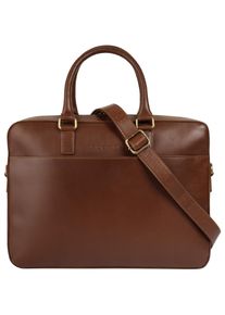 Aktentasche Bugatti "REMO", Gr. B/H/T: 41cm x 29cm x 8cm onesize, braun (cognac), Leder, leicht gl&auml;nzend, unifarben, Taschen Aktentasche, echt Leder
