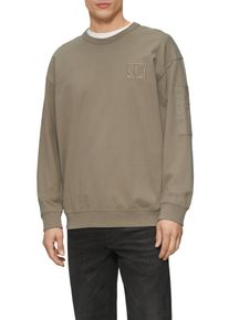 Sweatshirt s.Oliver, Herren, Gr. XL, braun (caramel), Sweatware, Obermaterial: 100% Baumwolle, unifarben, regular fit taillenbedeckt, Rundhals, Rippb&uuml;ndchen, Sweatshirts Sweatshirt, mit Logo Stickerei
