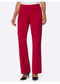 B&uuml;gelfaltenhose Lady, Damen, Gr. 46, Normalgr&ouml;&szlig;en, rot, 64% Polyester, 34% Viskose, 2% Elasthan, unifarben, lang, Hosen B&uuml;gelfaltenhose