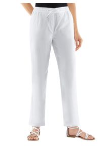 Palazzohose Classic Basics, Damen, Gr. 46, Normalgr&ouml;&szlig;en, wei&szlig;, 100% Baumwolle, unifarben, lang, Hosen Palazzohose